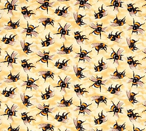Fat Quarter Bees Bee You Bug Me 100% Cotton Quilting Fabric Insects Honey