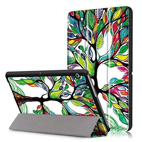 Huawei MediaPad T3 10 9.6 inch Case - DHZ Multi-Viewing Ultra Lightweight Smart Cover Shell Slim Tri-fold Stand Folio Leather Case for HUAWEI T3 10 9.6 inch Tablet 2017 Release,Lucky Tree