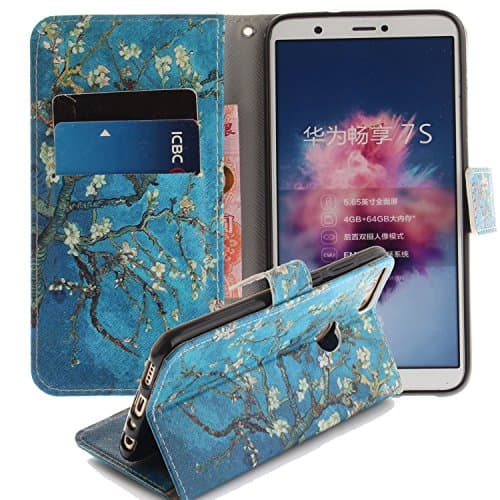 Huawei Honor 9 Lite Case, Premium Ultra Slim Thin Luxury Magnetic Flip PU Leather Wallet Flip Case Cover with Card Slots Stand Case Cover Shell Protective Case Cover 2