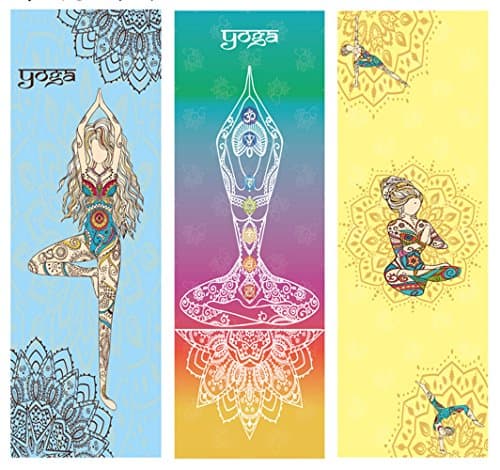 Eco Yoga Towel Non-Slip and Lightweight Ceiling Absorbent Microfiber Towel Fast Drying 185x65 cm Machine Washable, Perfect for Travel, Sports, Gym, Camping, Swim, Yoga, Pilates, Bikram, Beach, Bath or at home, blue