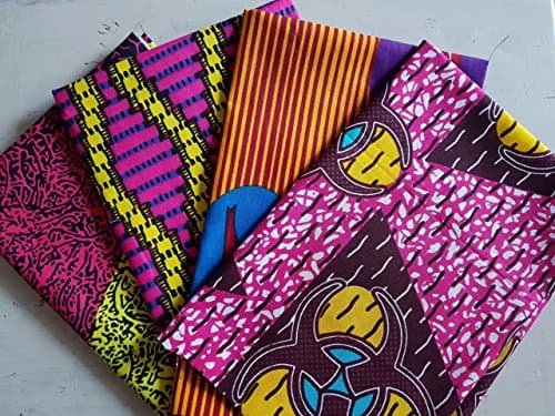 4 Fat Quarter Bundle African fabric Wax print Ankara ideal for quilting - craft supplies