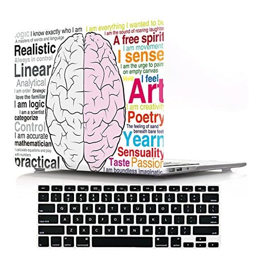 Macbook Air 13" Case with Keyboard Cover,DIGIC Hard Plastic Cover Case with Keyboard Protector for Macbook Air 13.3 inch(A1369/A1466),Letter Brain