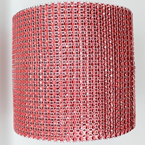 4.75 X 10 Yards Diamond Mesh Wrap Roll Crystal Rhinestone Sparkle Bling Ribbon (#19 Red) by Blinggasm