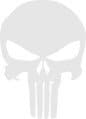 White Reflective Punisher Skull Decal (8"x5.75")