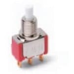 C & K Components Switch, Spdt, 0.4Va, 20V, Panel, On-Mom - 8125SHZBE