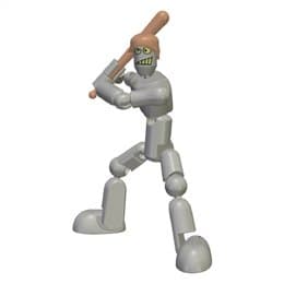 Stikfas G2 Generation 2 Alpha Male Action Figure Kit Baseball Player GREY