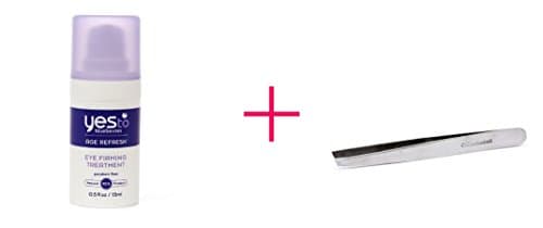 Yes to Blueberries Age Refresh Eye Firming Treatment (2pc AND e.l.f. professional Perfect Tweezers - BUNDLE)