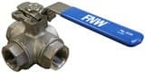 FNW 1 in. 1000 CWP 2-Piece 3-Way Stainless Steel Threaded Reduced Port Ball Valve