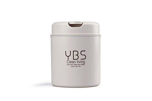 Mini Flip Cover Desktop Trash Bin Car Trash Bin for Living Room Kitchen Bedroom Office ,Garbage Collection Barrels by ONLY KITTY ( 6.5" x 5.1") (Beige)