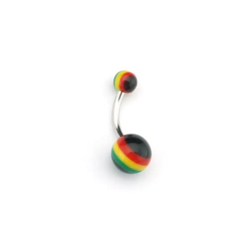 Rasta Design Belly Ring - 14G - 1.6mm