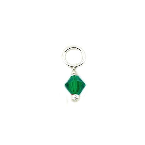 Far Fetched Sterling Silver &amp; May Emerald Crystal Charm