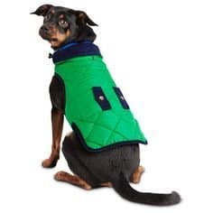 Pup Crew Green and Navy Quilted Pocket Jacket~MEDIUM~