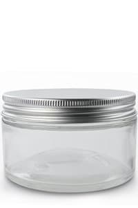 CLEAR PLASTIC JARS WITH ALUMINIUM SCREW TOP 100ML (20)