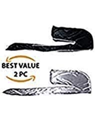 Silk Durag Pack of Two (2PC) 360, 540, and 720 Waves Extra Long and Wide Straps Limited Edition