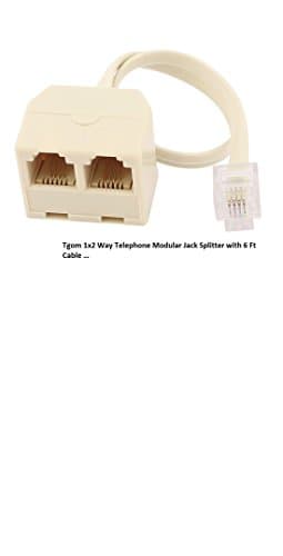 Tgom 1x2 Way Telephone Modular Jack Splitter with 6 Ft Cable