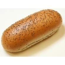 Rotellas Solid Poppy Seed Hot Dog Bun, 5.5 inch Length -- 54 per case.