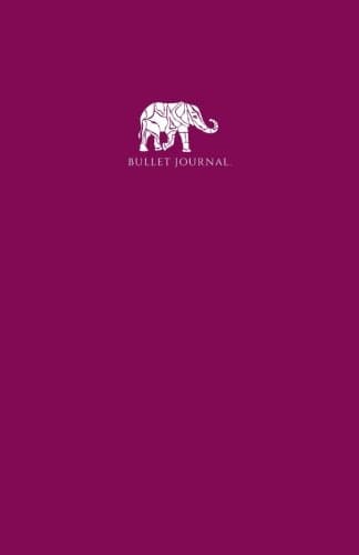 Bullet Journal: A5 Dotted Grid Notebook Journal, Elephant, Berry Paperback – September 12, 2017