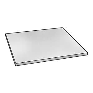 Sheet, HDPE, White, 1/8 In T, 24 x 24 In