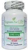 Lignans For LifeSAM-e for Adults, 60 Tablets, 200mg Active S-Adenosyl L-Methionine, Cognitive and Liver Booster, Revitalizing Nutritional Supplement