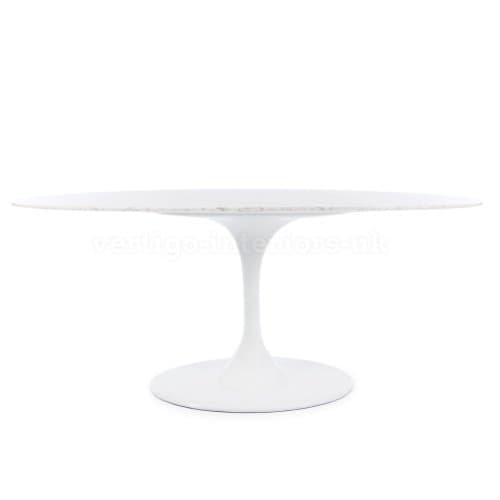 Eero Saarinen Style Oval Tulip Style Dining Table - Marble 67" X 43"