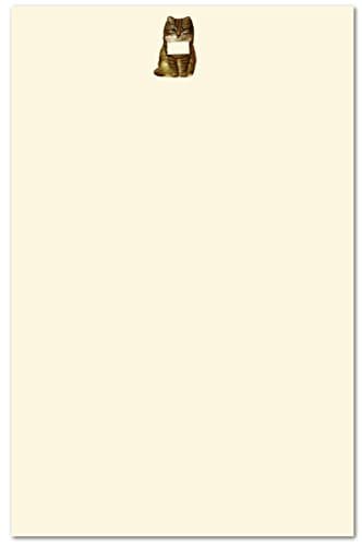 K DESIGNS - HAND MADE STATIONERY - CORRESPONDENCE SHEETS &amp; MATCHING ENVELOPES – Quirky, Odd &amp; Interesting Vintage Advertising Series Correspondence Sheets "Kitty Cat [without ad text]" - Crafted By Hand, This Lovely Stationery Set Includes 10 Correspondence Sheets Beautifully Finished With The Indicated Artwork And 10 Matching Envelopes - Sure To Give A Polished Look And Feel To Your Correspondence [From The K Designs Collection Of Personal / Social Stationery]