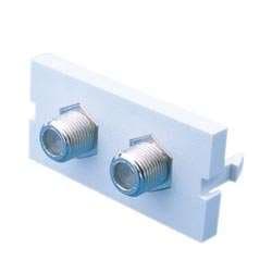 Ortronics / Legrand, Three RCA/Phono jacks - White/Red/YellowF/F Coupler, Material: High Impact Thermoplastic ABS 94V-0, Dimensions: .92”H x 1.90”W x .579”D, Color: Fog White, Qty: 1