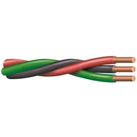Cut to Length 10-2/12-2/14-2 Wire W/Ground (RED, Green, Black) Twisted Submersible Water Well Pump Cable Wire 600V Copper Cut in 10ft Continuous increments: You Pick Quantity! (100', 10-2)