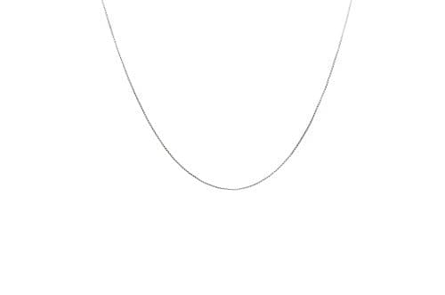 Chelsea Jewelry Basic Collections 1.5mm Wide Round Box Chain Necklace. (20 inches white gold plated base)