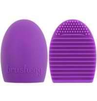 Purple Violet Brush Cleaner Silicone Pad Board for All Types of Brushes Brushes PLUS Teardrop Beauty Sponge Blender Magic Puff Set Kit (Purple)