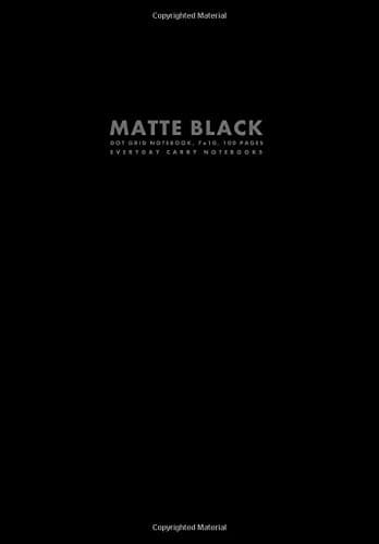 Matte Black Dot Grid Notebook, 7x10, 100 Pages (Workbook Sized Notebooks) Journal – June 13, 2014