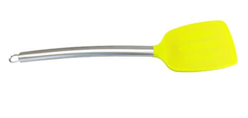 Kitchen Utensils Large Silicone Serving Mixing TURNER SPATULA with Heat Resistant Silicone and Stainless Steel Handle. GREEN