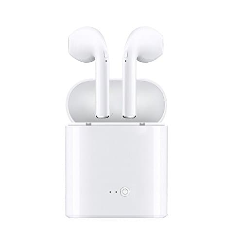 I7s TWS Wireless Bluetooth V4.2 Earbuds, Double Earpiece, Twins Earphones With Charging Box,Sweatproof, Noise Cancelling,Stereo headset for IOS iPhone 7/7plus 6/6s plus 8/8 plus -white-1