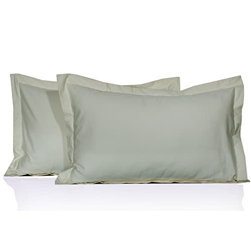 650 Thread Count 2 Piece Pillow Shams 100% Egyptian Cotton Solid Pattern All Size &amp; Colors ( King , Ivory) By Furnish Homes