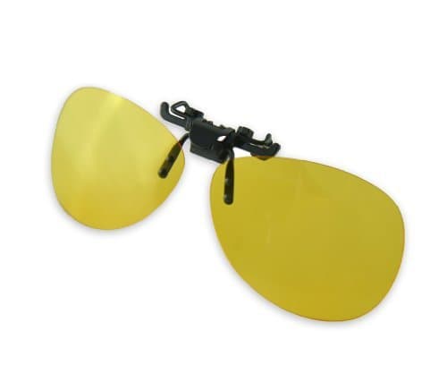 Yellow Night Vision Retro Polarized Clip-on Flip-up AVIATOR Plastic Sunglasses Driving Traveling by Careview