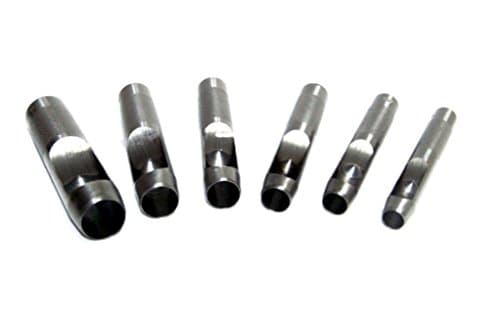 3/8" TO 3/4" 6 PC HOLLOW PUNCH SET CUTS HOLES IN LEATHER PLASTIC RUBBER GASKET