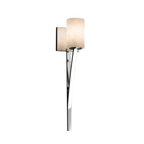 CLD-8791-10-CROM-LED1-700 Sabre 1-Light Wall Sconce-Cylinder with Flat Rim Shade-Clouds-LED, Polished Chrome