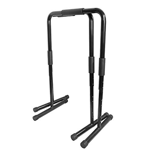 Parallel Bars Fit Dip Stand Station Heavy Duty Ultimate Body Press Bar With Safety Connector For Tricep Dips Fitness Tall Parallettes (Color : Black, Size : 58 * 91 * 43.5cm)