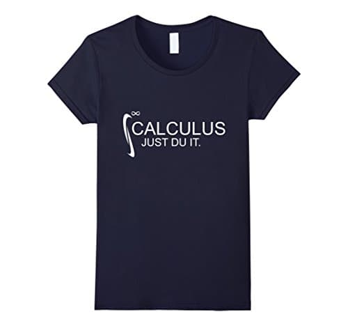 Women's Calculus Just Du It Math T-Shirt Small Navy