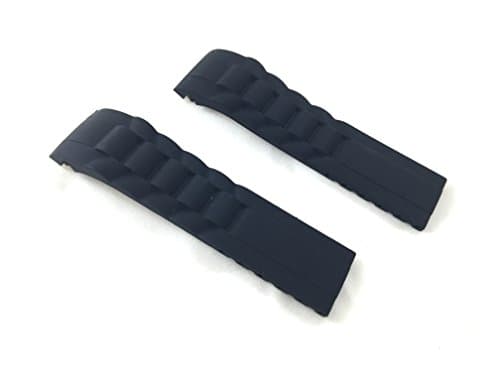 22mm Black Rubber Diver Curved End Watch Band Strap Fits Omega Seamaster &amp; Tag Heuer For Deployment