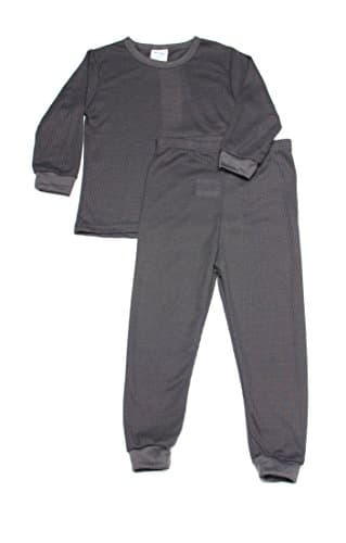 Boys Thermal Long Underwear Set (10/12, Charcoal) 