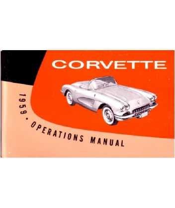 1959 CHEVROLET CORVETTE Owners Manual User Guide