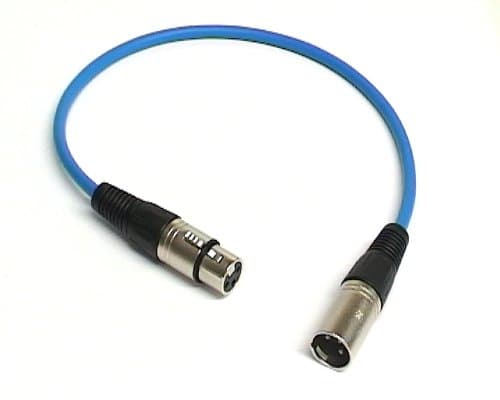 0.3m Balanced XLR Patch Lead Cable, XLR Male to Female - Blue