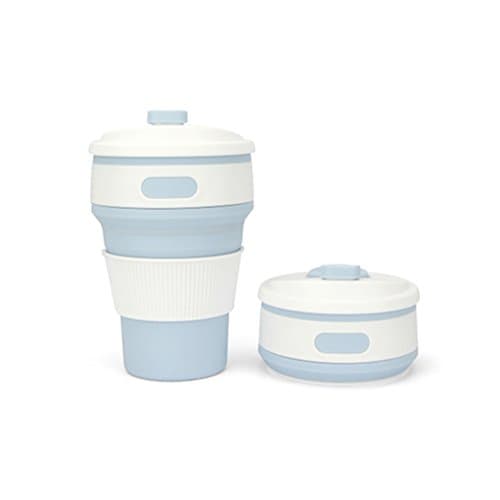 LITOON Collapsible Travel Cup Portable Silicone Mug, Folding Drinking Coffee Cup 12oz BPA FREE Food Grade for Outdoor Camping Hiking Picnic