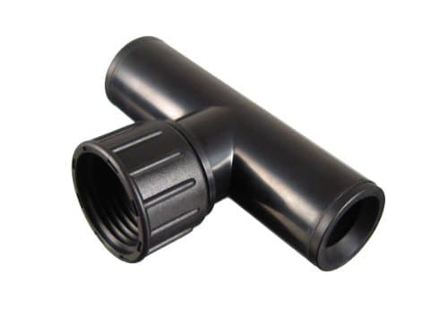 3/4" Hose Thread Swivel x 1/2" .700 OD Compression Tee - Black Rings - Drip Irrigation