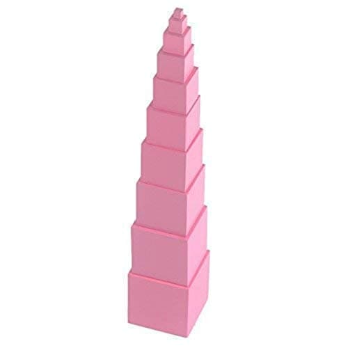 DANNI Wood Montessori Math Toy Pink Tower Solid Wood Cube 0.7-7CM Early Preschool Educational Children Day Gifts