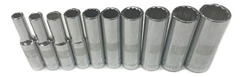 Craftsman 10pc 1/4" SAE DEEP 12pt Point Laser Etched Sockets Set Tools STD INCH
