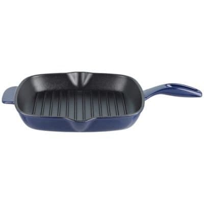 Lakeland 28cm Midnight Blue Square Cast Iron Grill Pan