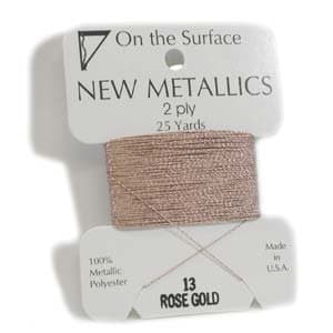 On The Surface Metallic Embellishment Thread 25 Yards ROSE GOLD
