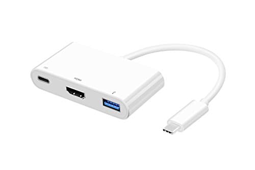 YQZH-US-46 3-In-1 USB3.1 Type-C to HDMI Video Adpater - USB3.0 Hub - PD Charging Port (Black,4K2K)