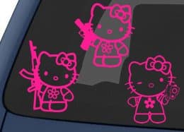 Hello Kitty Gun Sticker 3-Pack - Hot Pink (0122)
